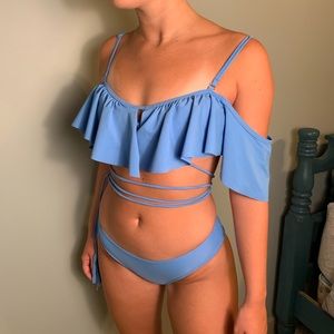 Light blue wrap bikini